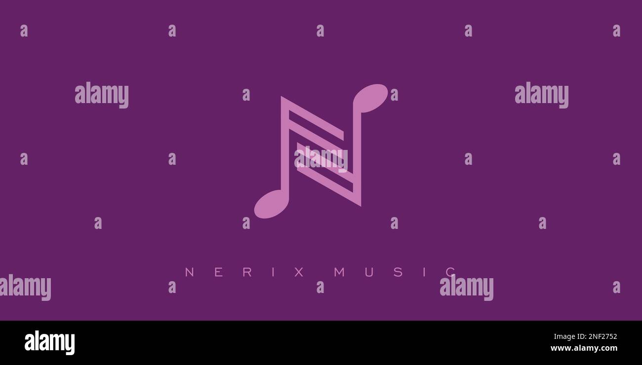 Modern and elegant N initials music logo design 2 Stock Vector Image ...