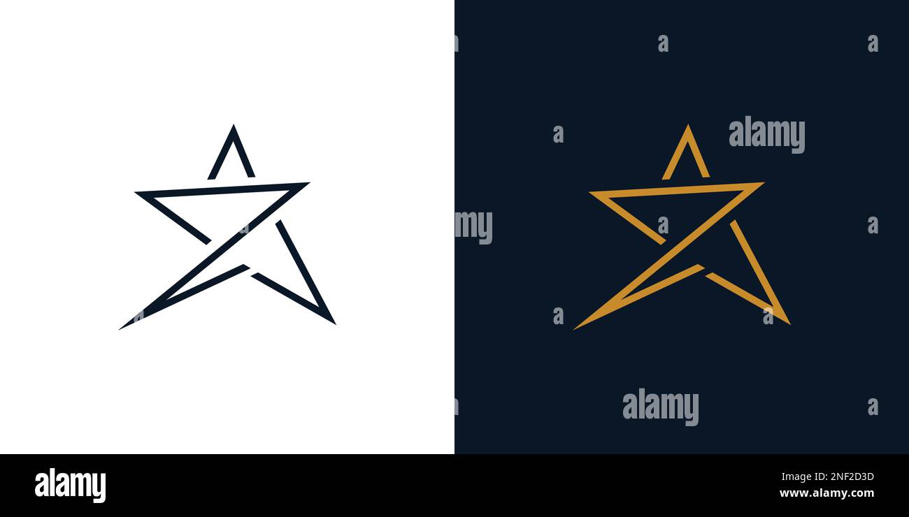 Modern and simple Z star logo Stock Vector
