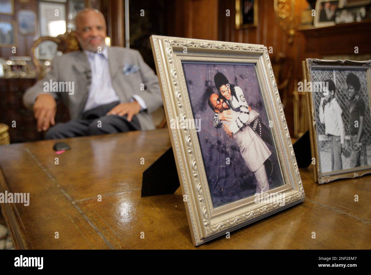 A photo of Berry Gordy, the founder of Motown, taken with Michael