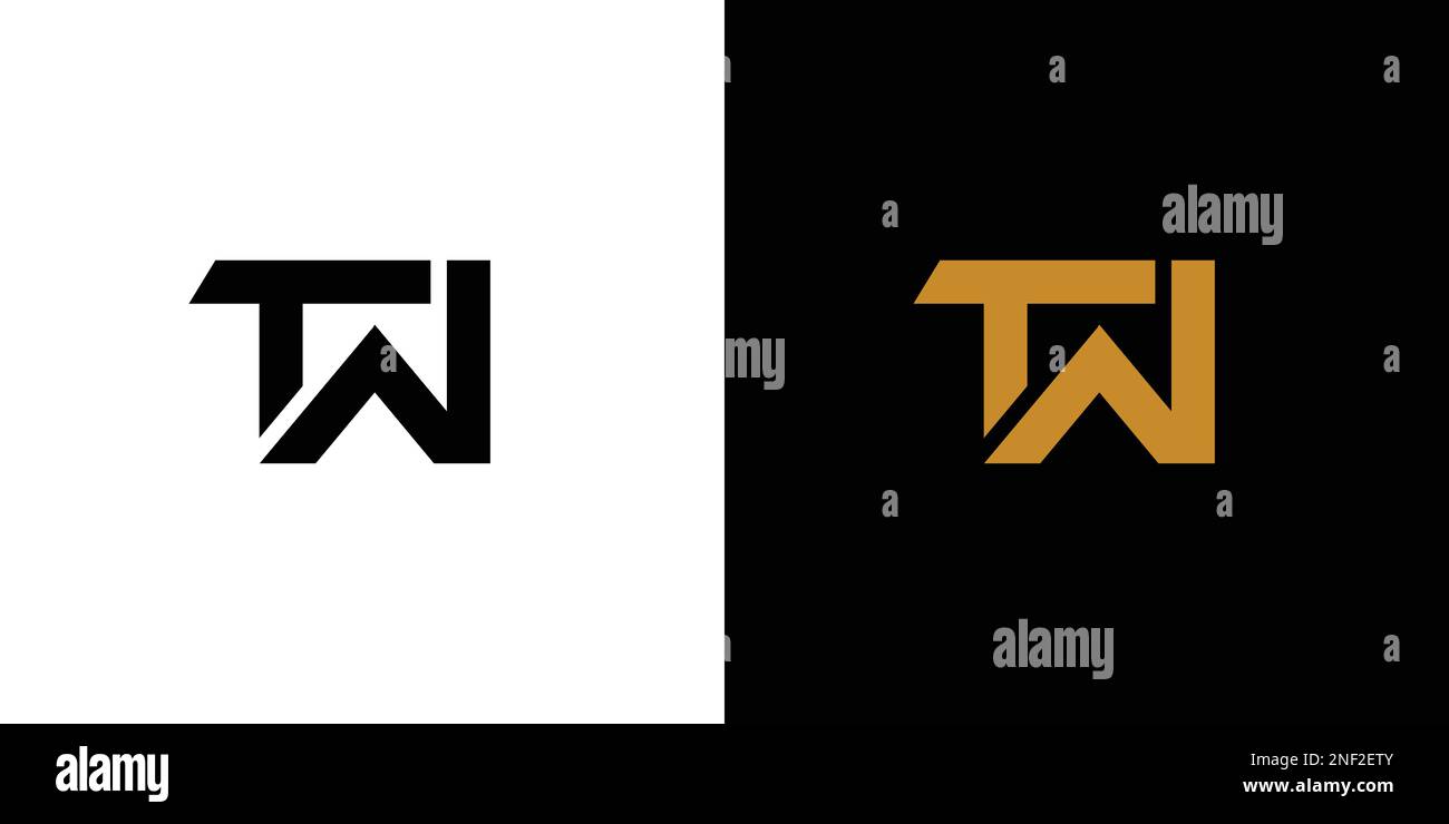 Modern and strong TW logo design Stock Vector