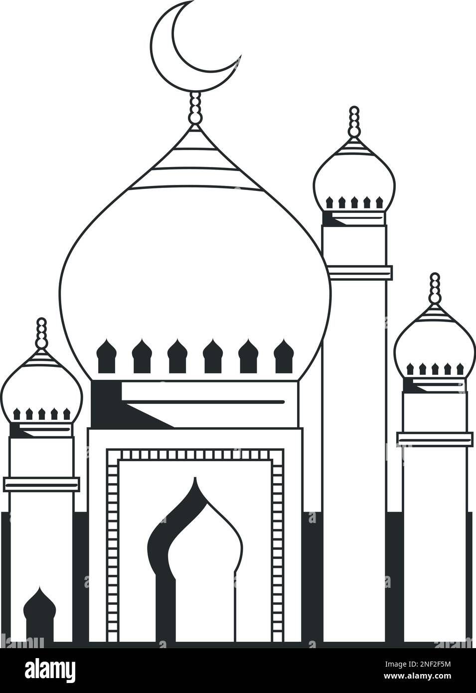 monochrome muslim mosque Stock Vector Image & Art - Alamy