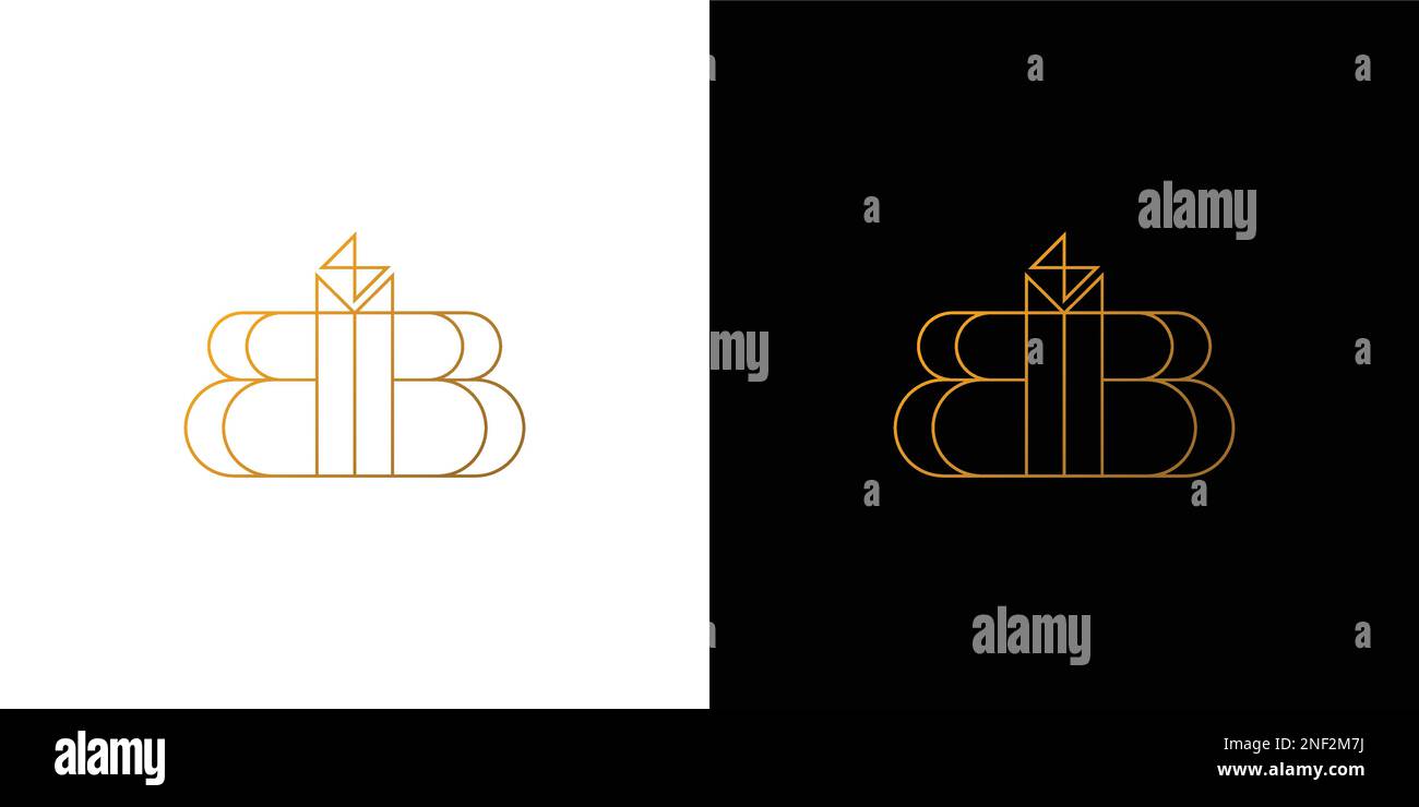 Ruby logo design with initial BB is modern and luxurious Stock Vector