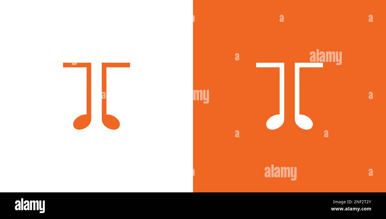 Unique and simple T initials music logo design Stock Vector