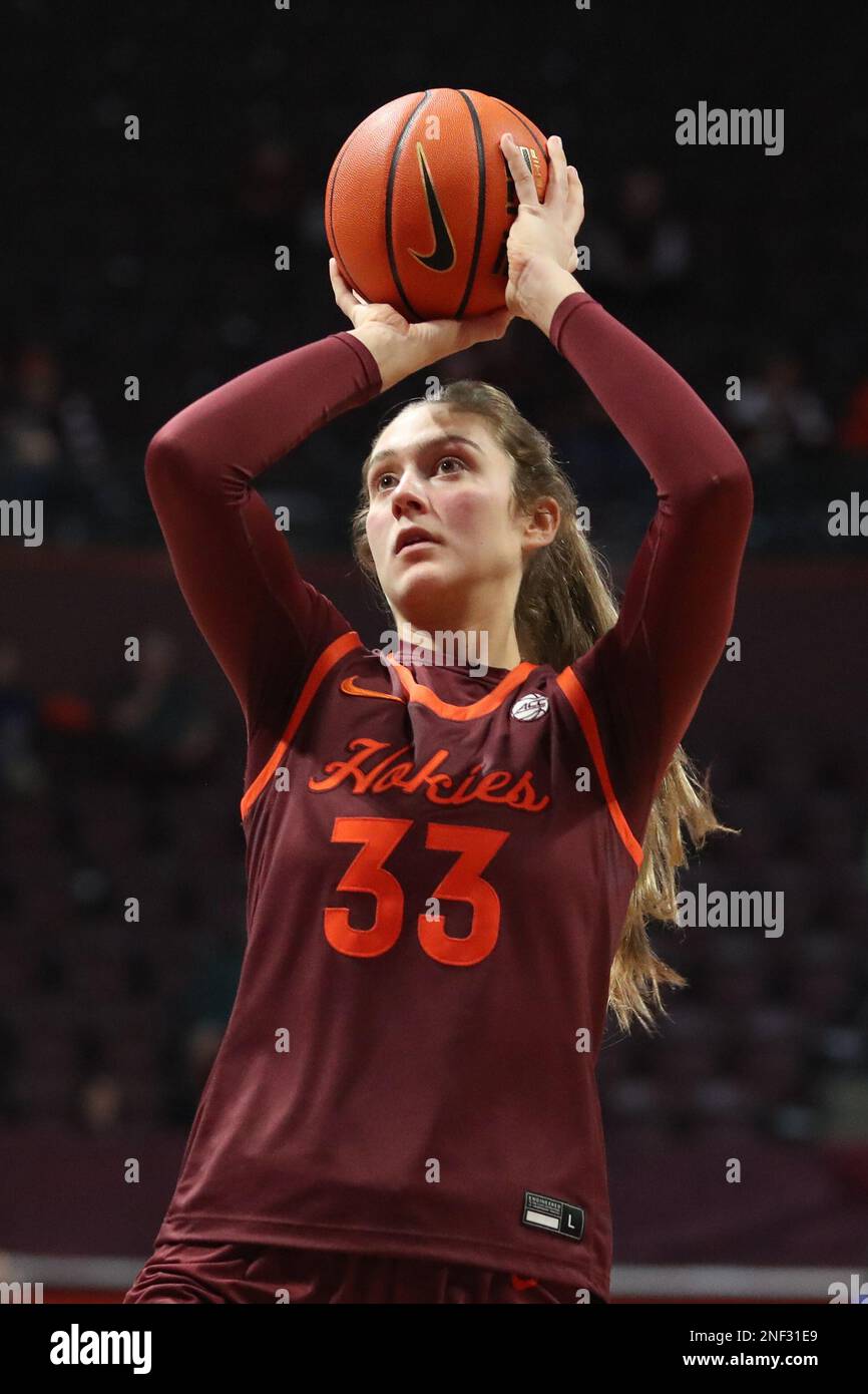 February 16, 2023 Virginia Tech Hokies center Elizabeth Kitley (33