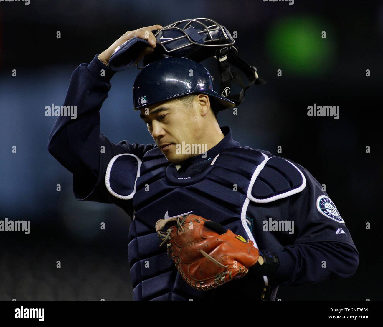 Seattle Mariners catcher Kenji Johjima, of Japan, is shown during a MLB 