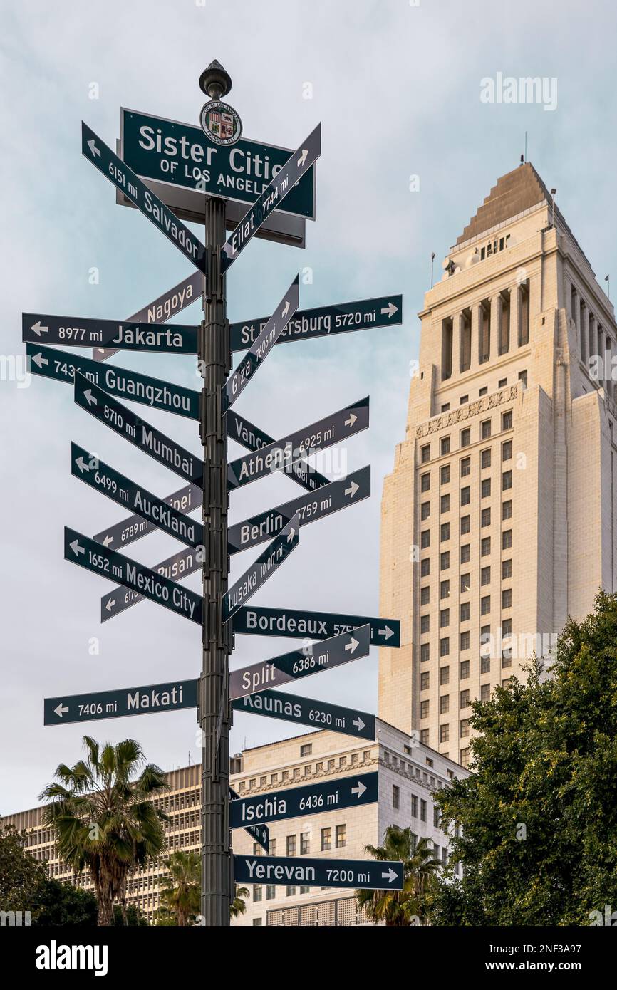 Street sign sister cities los hi-res stock photography and