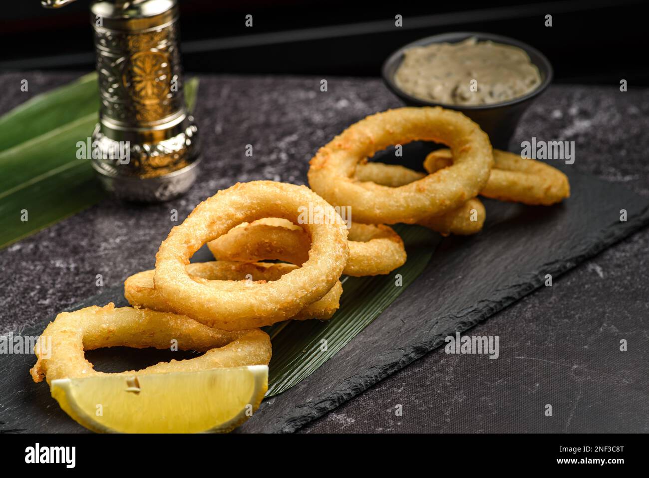 Breaded onion rings top view hi-res stock photography and images - Alamy