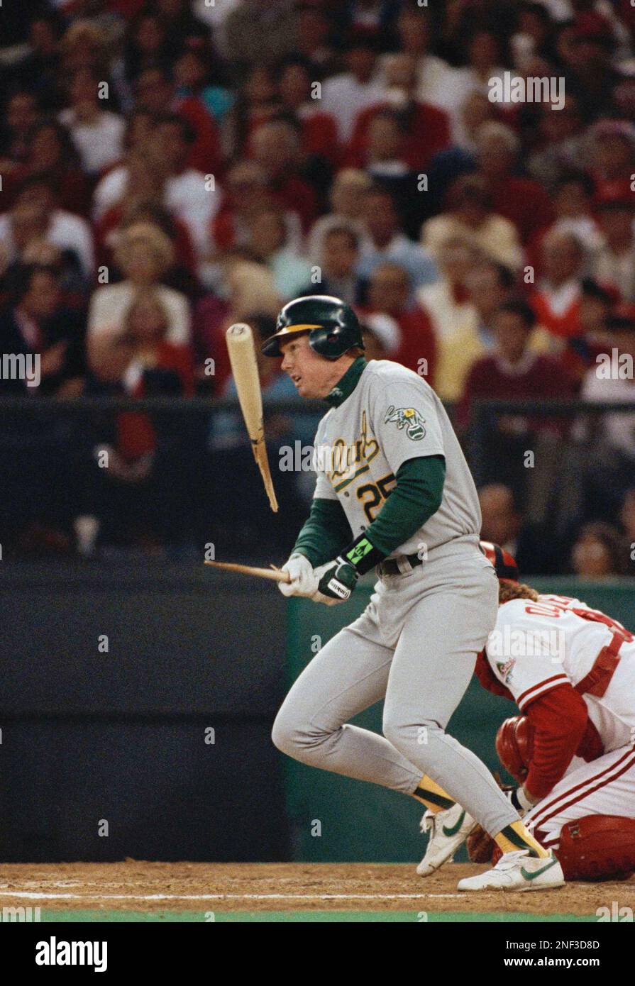 Oakland A's Mark McGwire(25) in action during a game from his 1988 season  at Oakland-Alameda County Coliseum in Oakland, California. Mark McGwire  played for 16 years with 2 different teams, was a