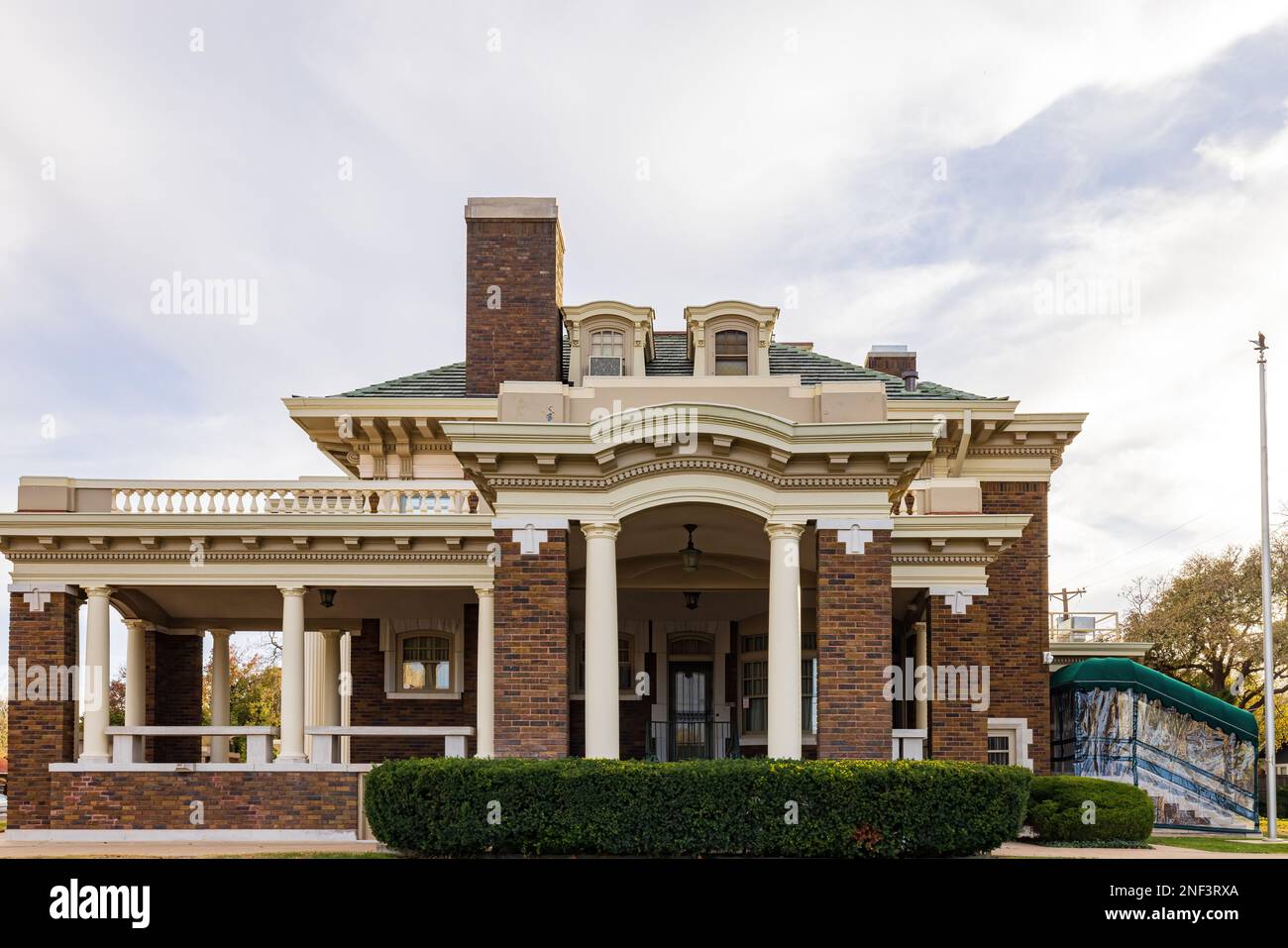 Daytime view of the Harrington House Historic Home at Texas Stock Photo