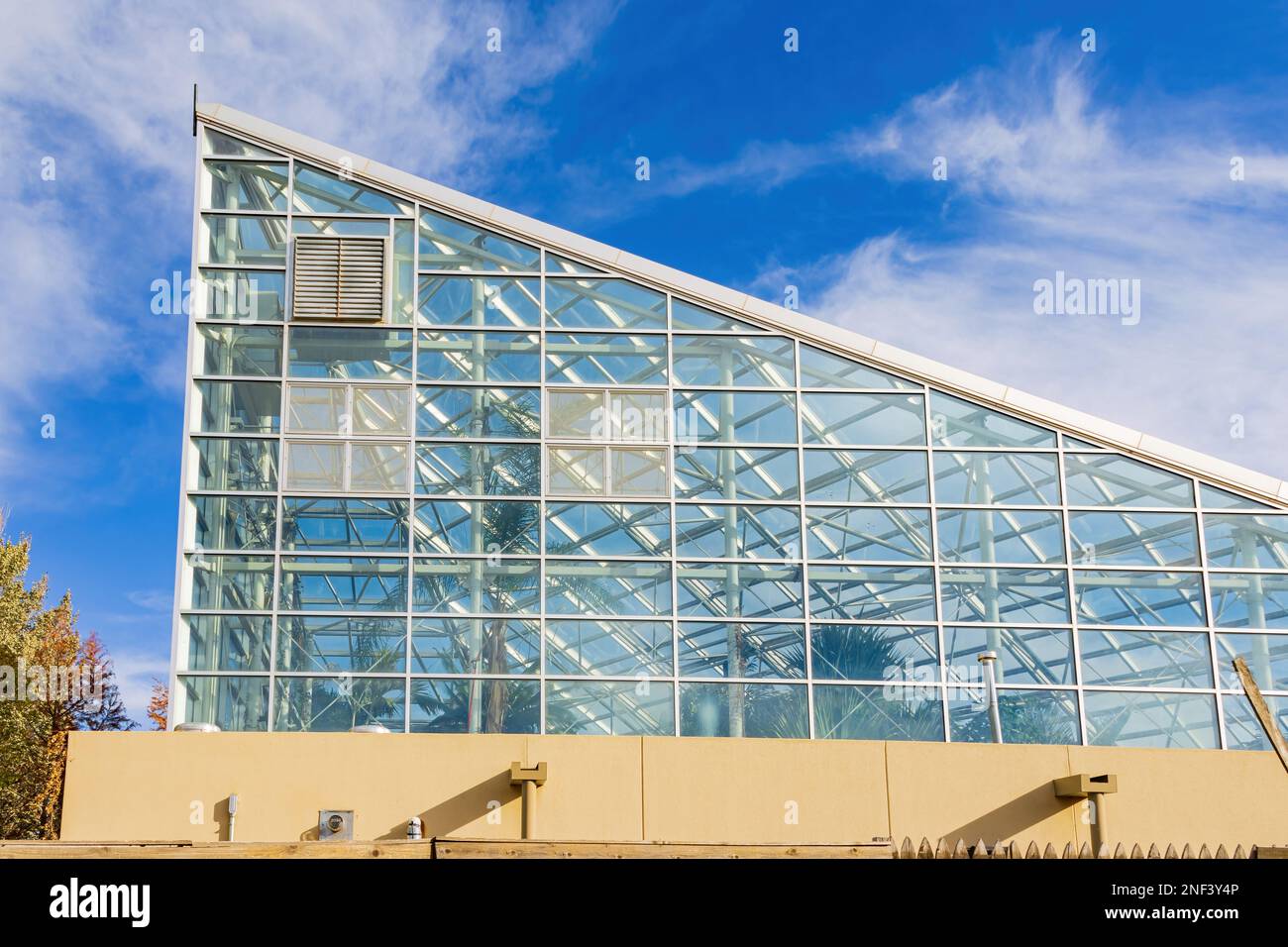 Exterior view of the greenhouse of Amarillo Botanical Gardens at Texas