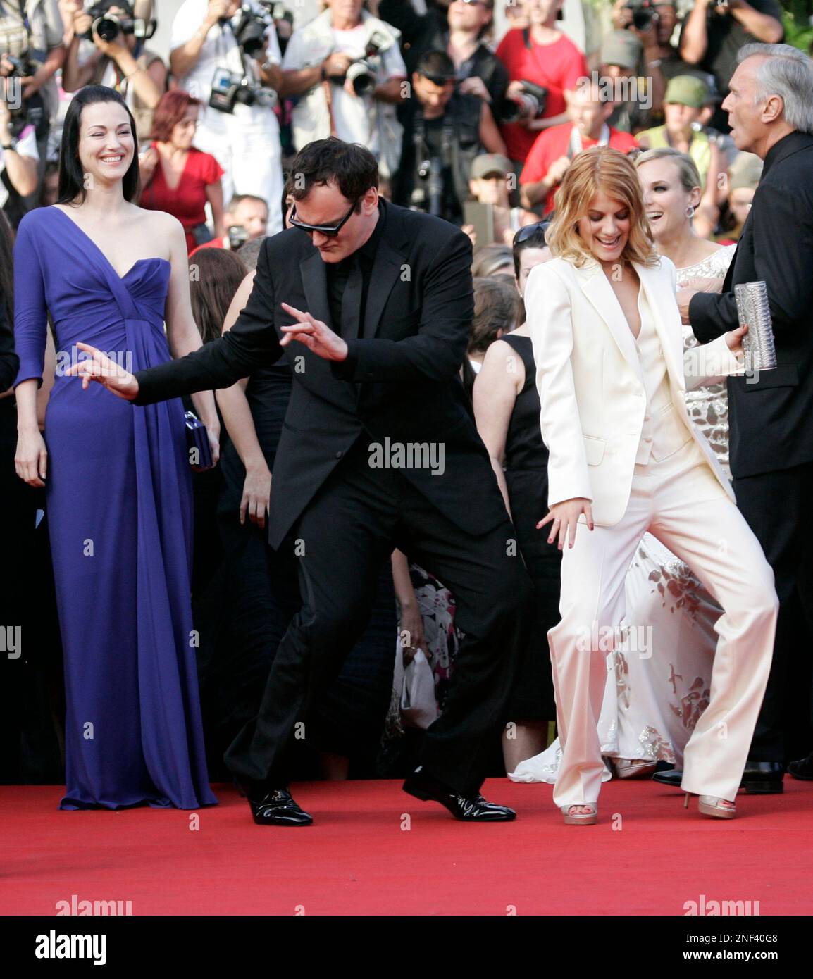 American director Quentin Tarantino, left, and cast member French