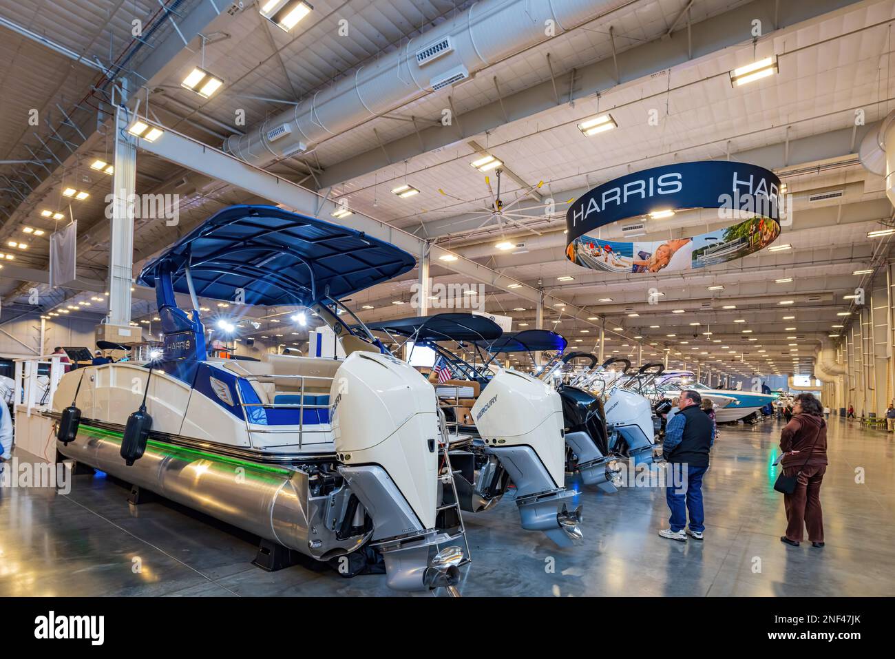 Oklahoma, JAN 15 2023 Luxury boats display in the Boat and RV Show