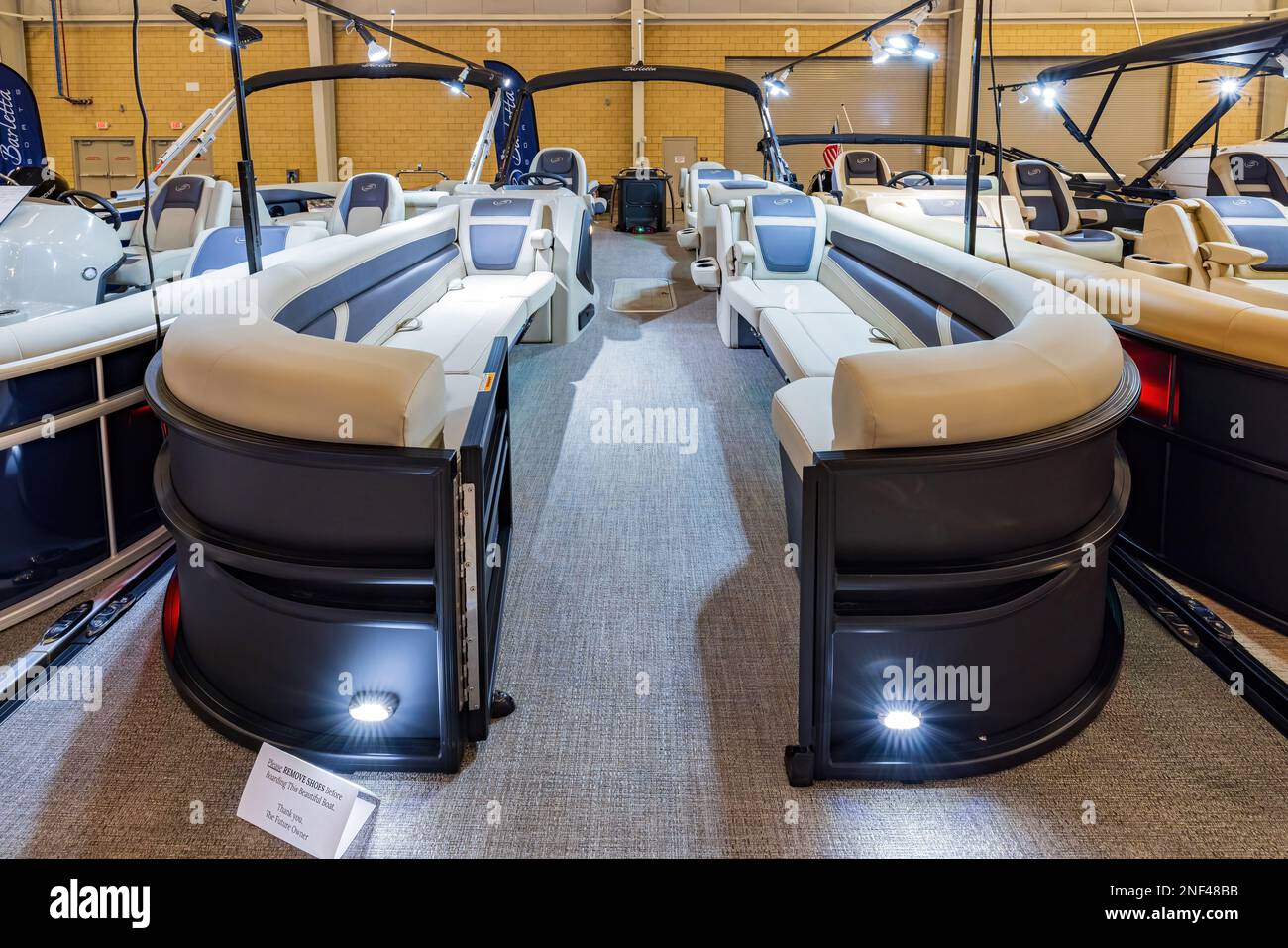 Oklahoma, JAN 15 2023 Luxury boats display in the Boat and RV Show