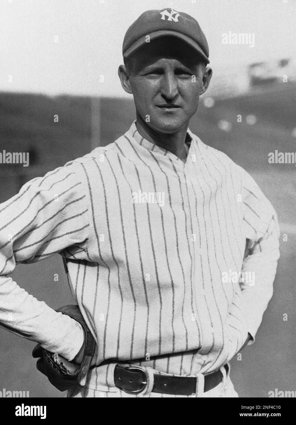 New York Yankees lefthanded pitching ace Herb Pennock poses in