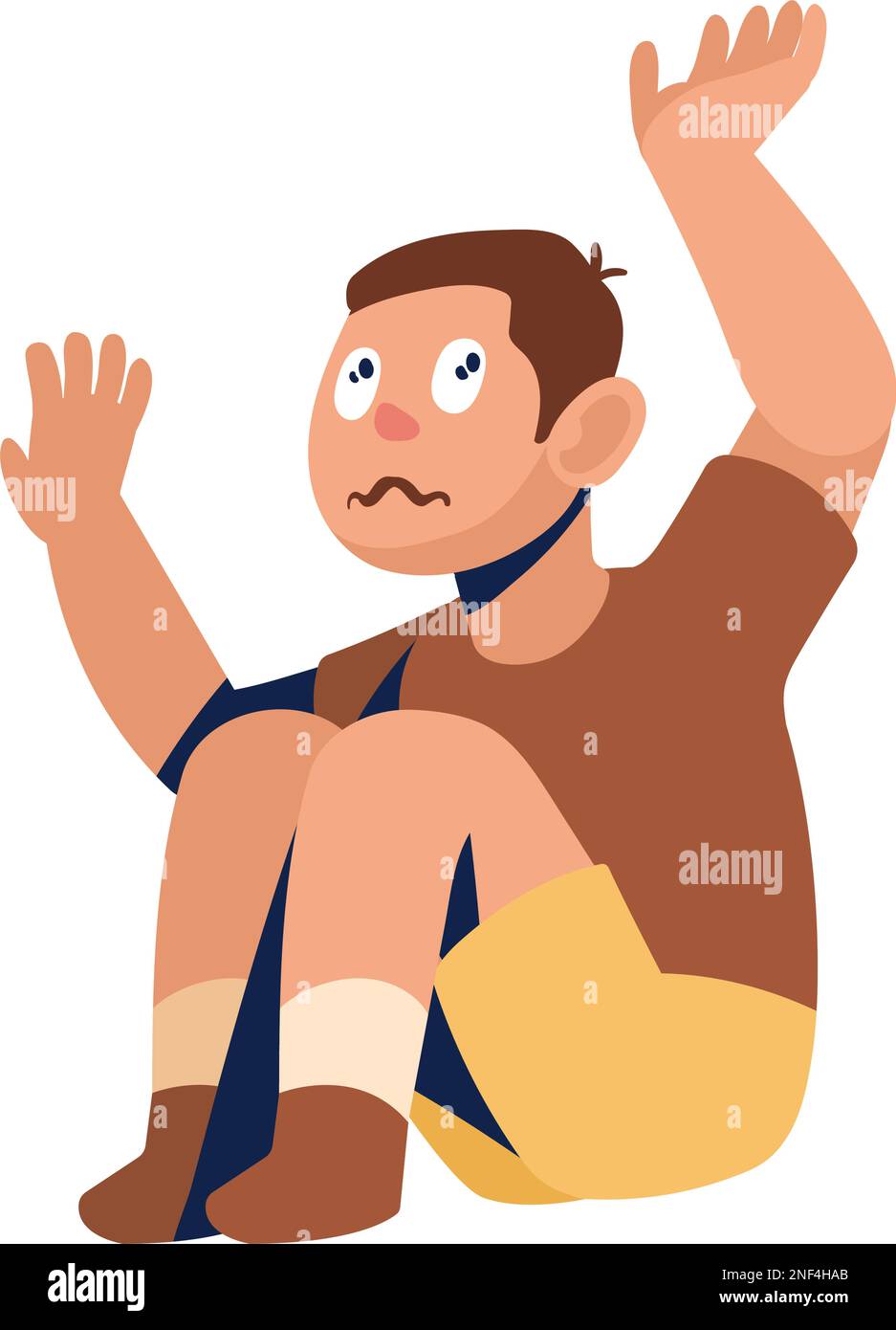 scared man with claustrophobia Stock Vector