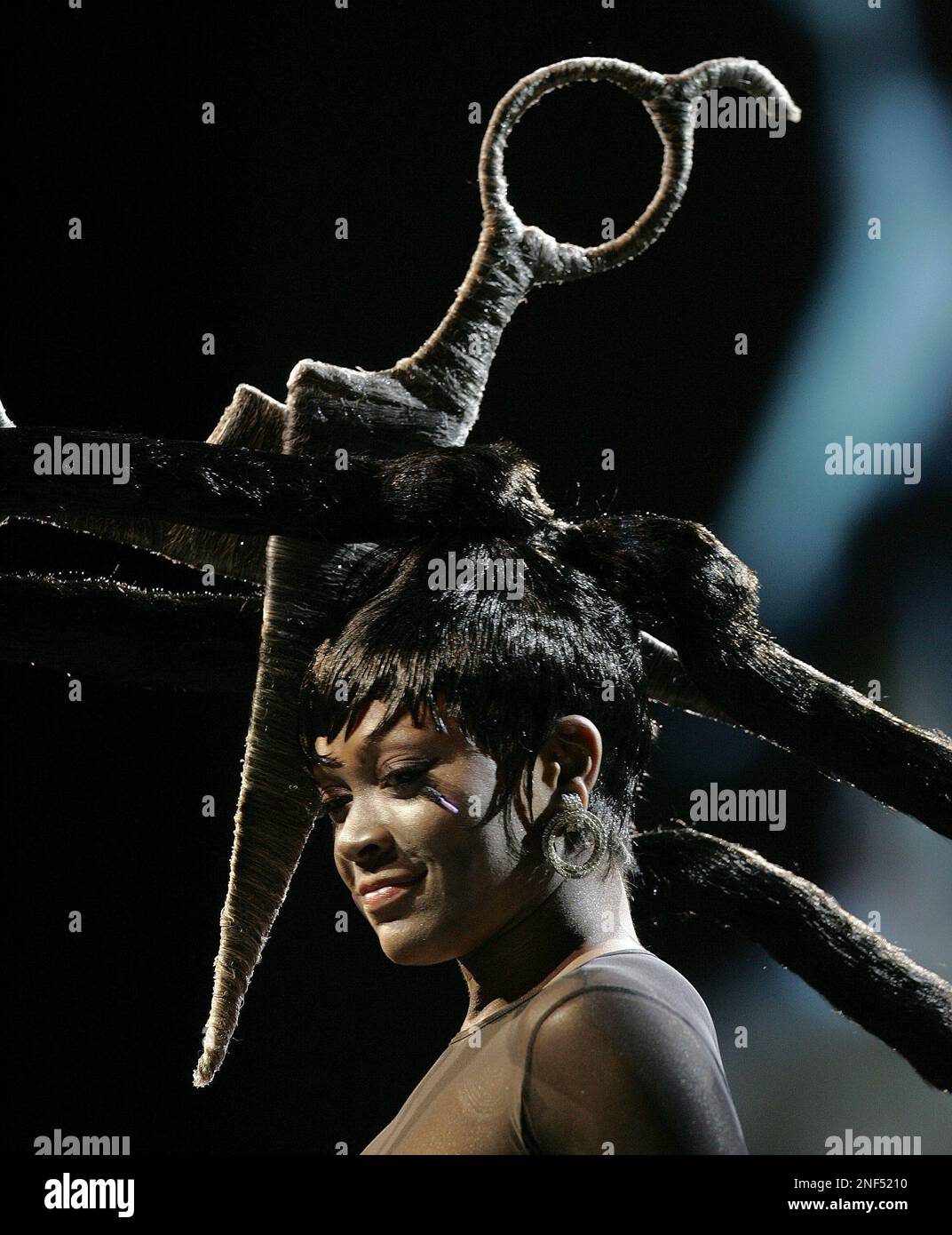 A model from Muffen's International Salon in Mattapan, Ma., shows a