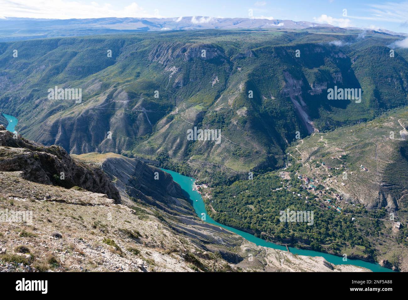 Atr the Sulak Canyon on a September afternoon. Republic of Dagestan, Russian Federation Stock Photo