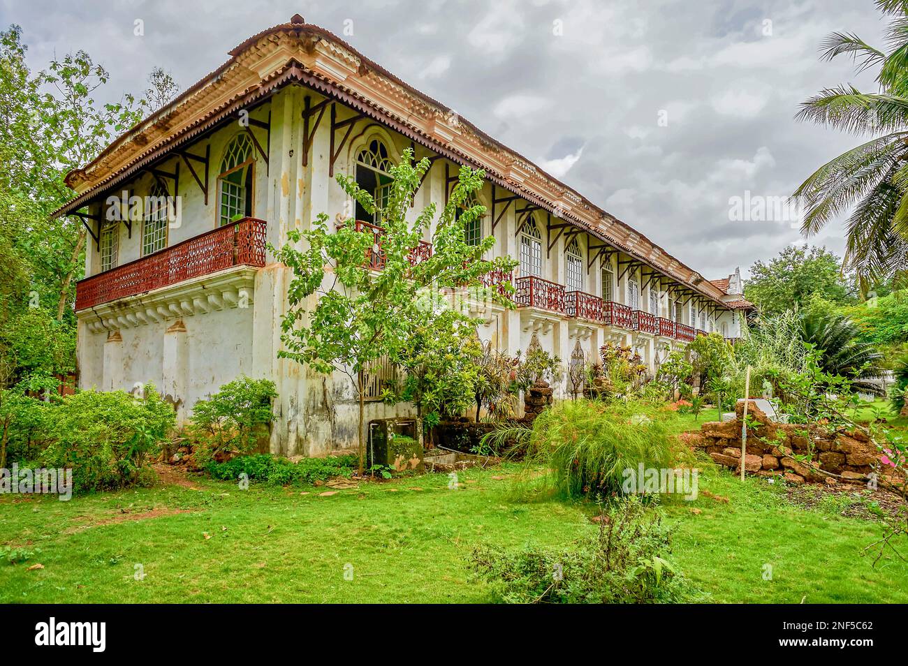 06 10 2009 Vintage Colonial Goan house of Braganza family in Chandor village near Margao (Madgaon),Goa, India . Stock Photo