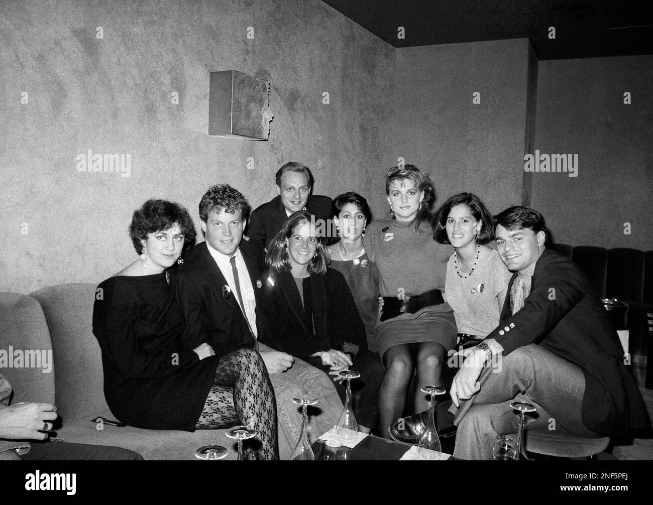 Sons and daughters of Democratic political candidates and office holders crowd together for a