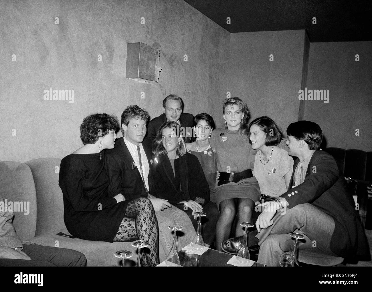 Sons and daughters of Democratic political candidates and office holders crowd together for a