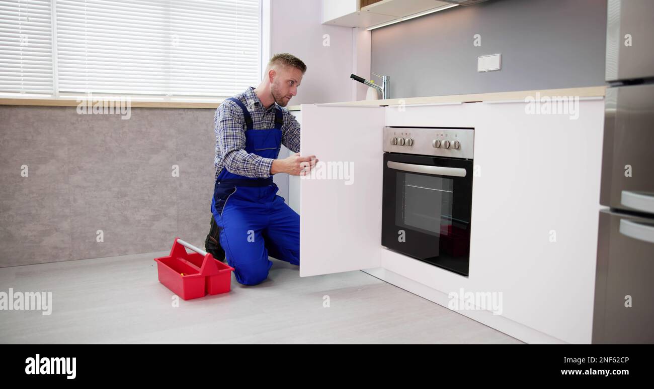 Home Kitchen Repair And Maintenance In Apartment Stock Photo Alamy