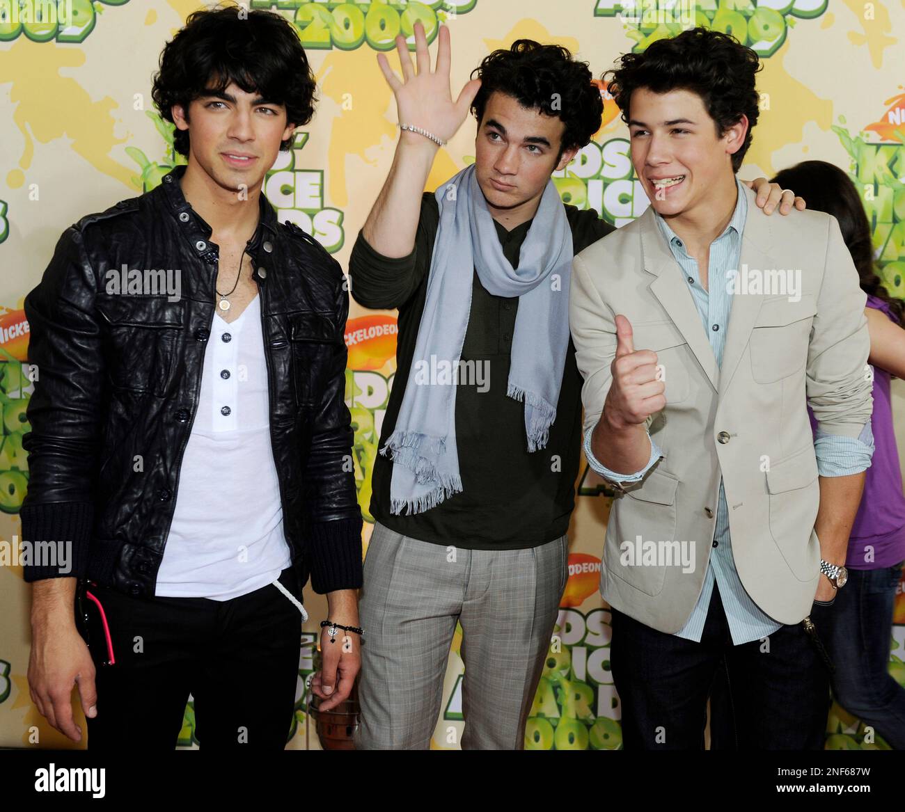 Left to right, Joe, Kevin and Nick Jonas of The Jonas Brothers arrive