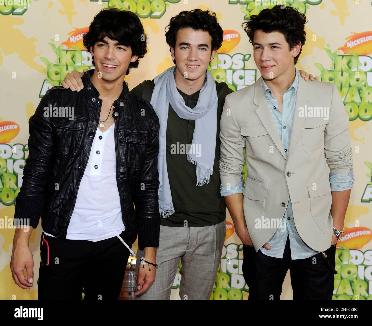 Left to right, Joe, Kevin and Nick Jonas of The Jonas Brothers arrive