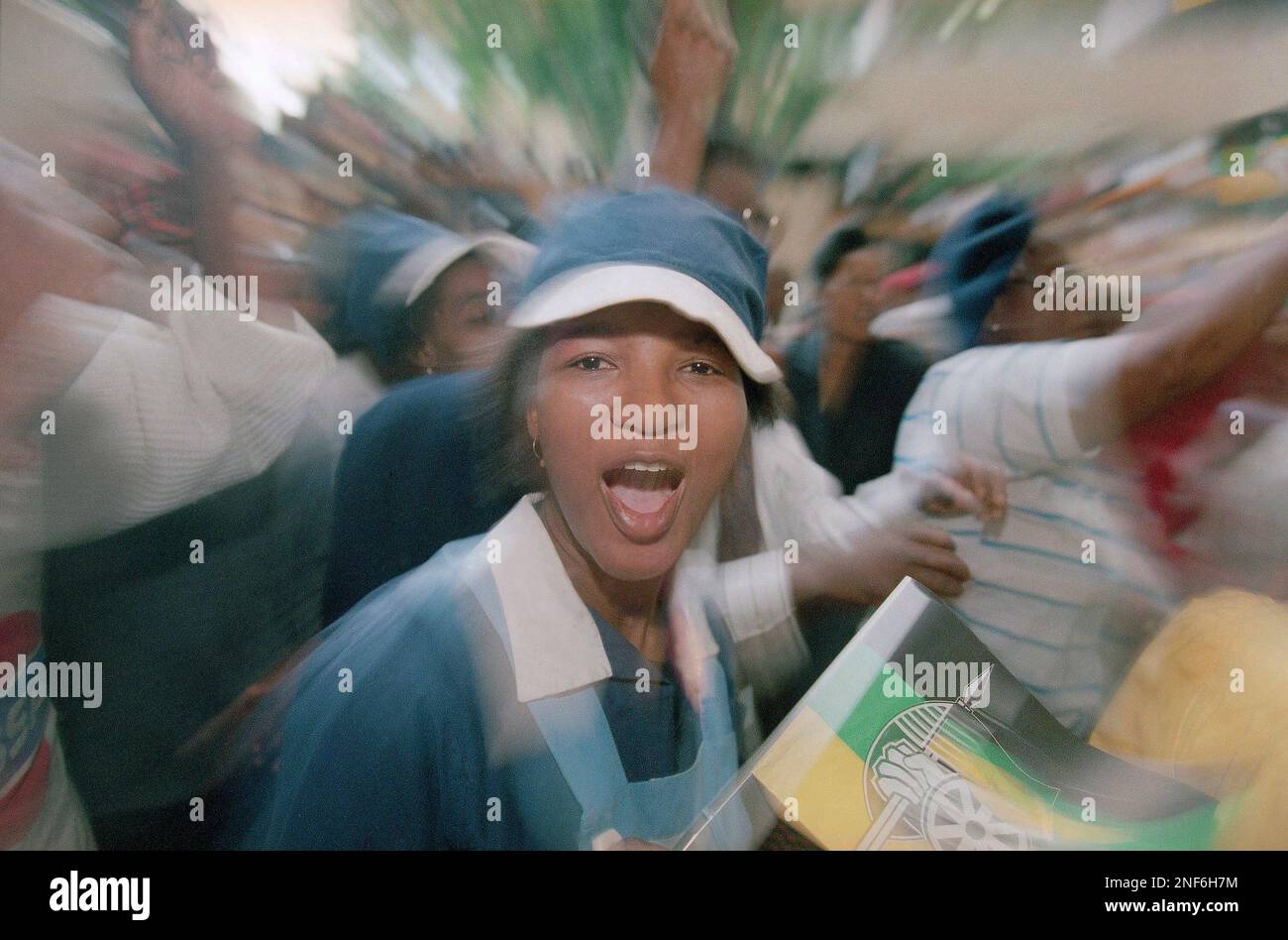 Image of African National Congress President Nelson Mandela dances