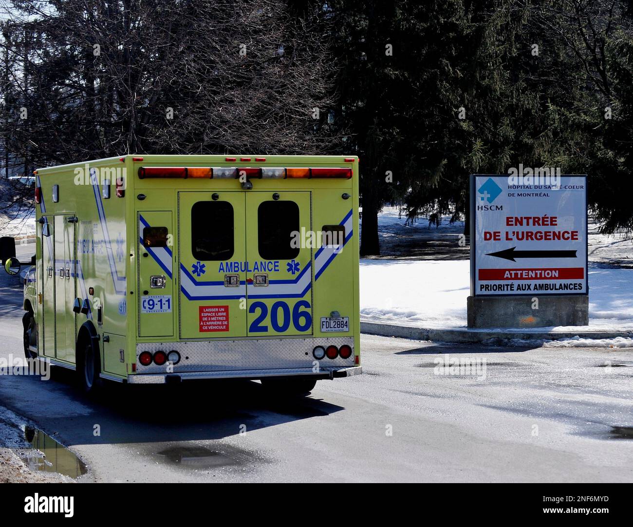 An Ambulance Pulls Into The Emergency Department At Sacre Coeur an-ambulance-pulls-into-the-emergency-department-at-sacre-coeur