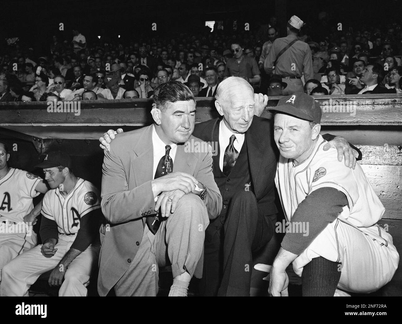 Mickey Cochrane, left, newly appointed general manager of the