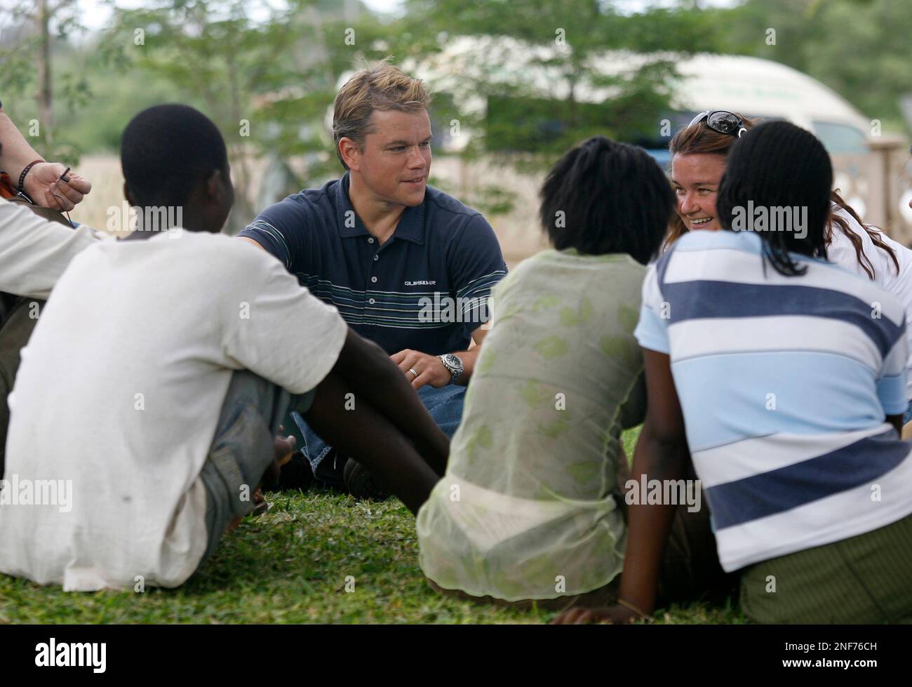 Actor Matt Damon visits the South African border town with Zimbabwe of