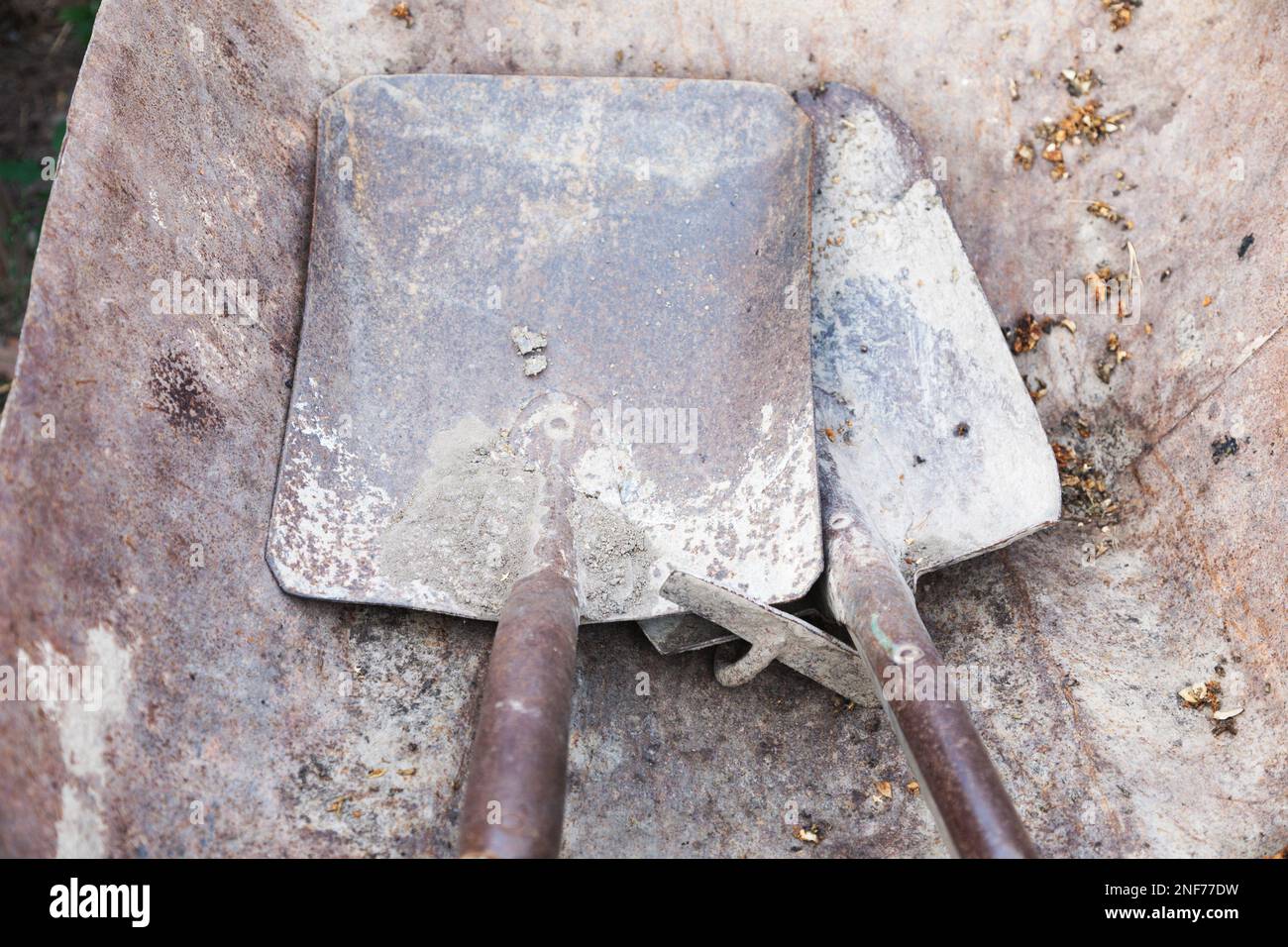 SPADES IN A WHEELBARROW Stock Photo - Alamy