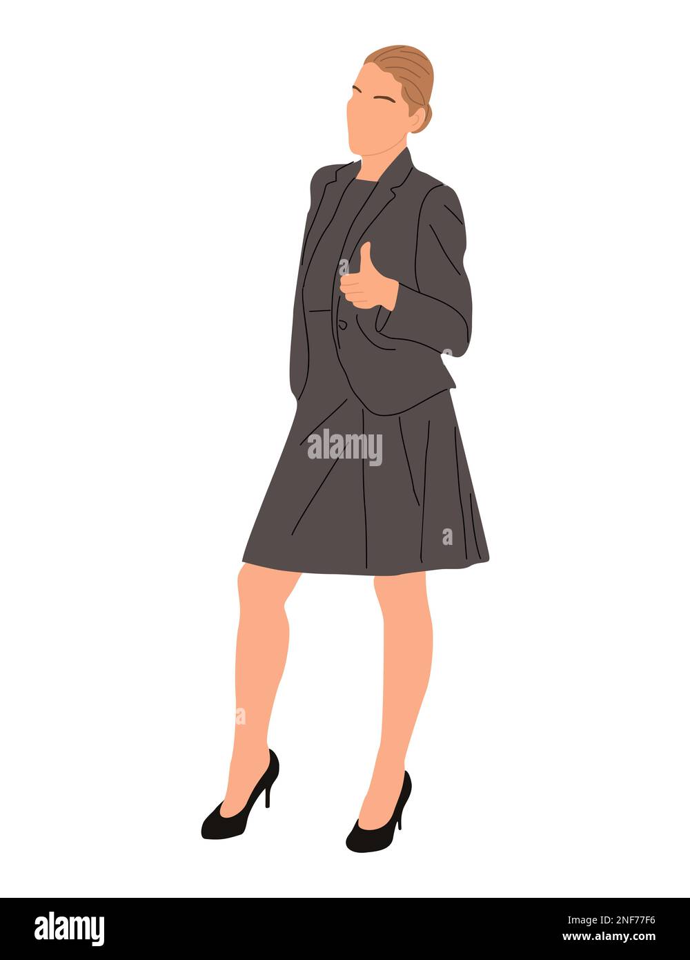 Business woman character showing thumb up vector Stock Vector Image ...