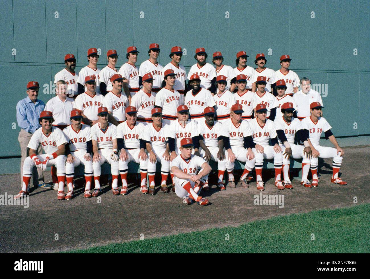 The Boston Red Sox pose for their team picture at Fenway Park, Saturday, Sept. 2, 1978, Boston, Mass
