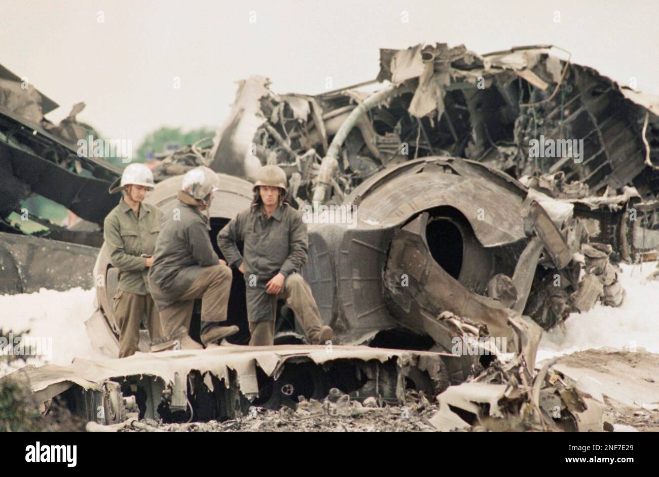 Interflug Crash East German rescue teams on location of plane crash of the East German ...