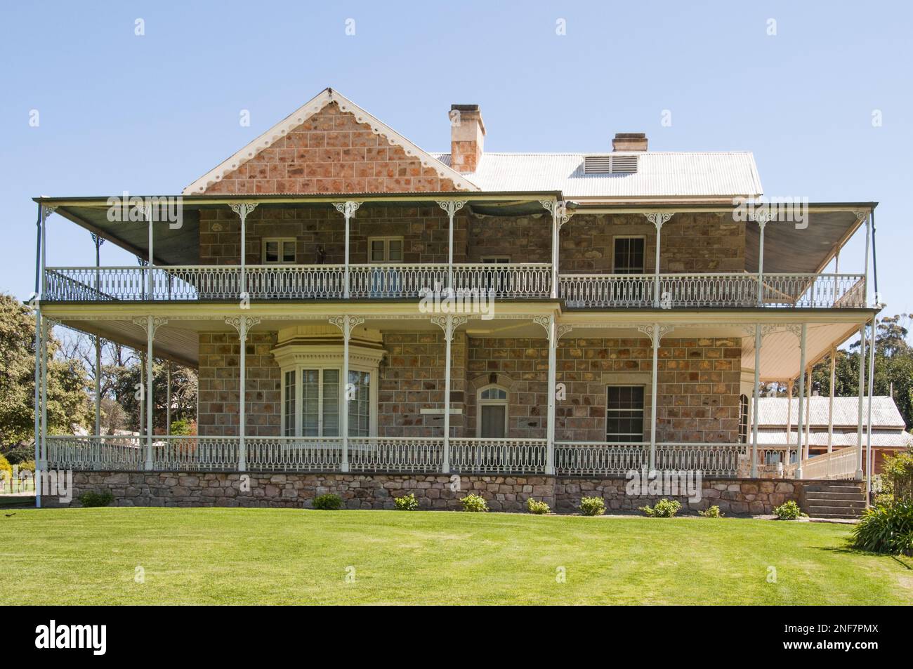 Historic homestead of Bungaree Station, a pioneer farm established 1841, in the Clare Valley of South Australia Stock Photo