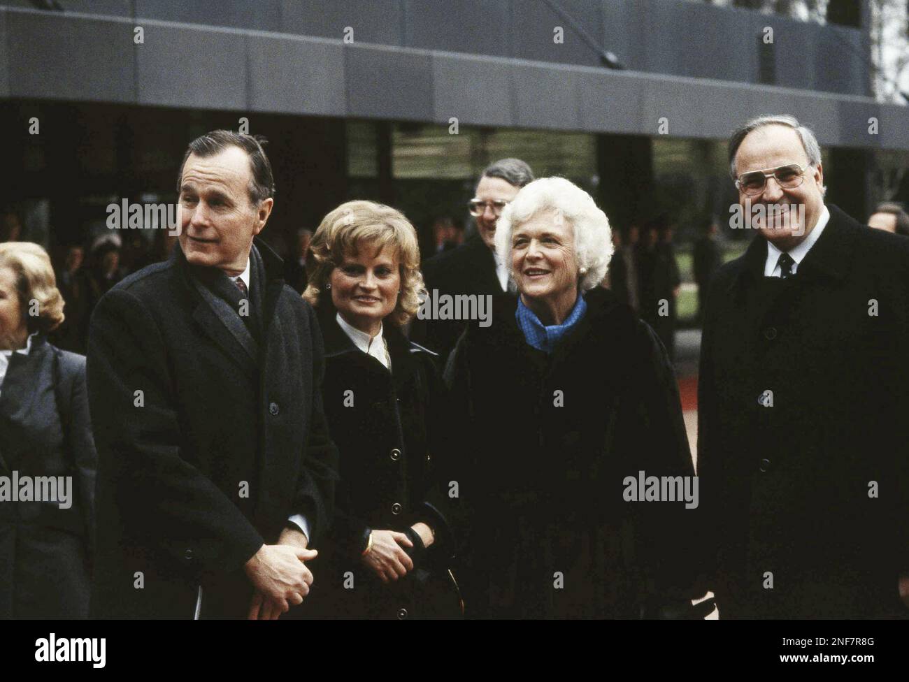 U.S. Vice President George Bush and his wife Barbara is pictured with ...