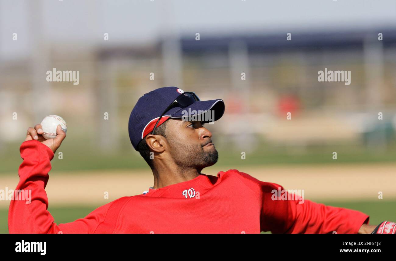 Washington Nationals outfielder Corey Patterson during a spring training  baseball workout Friday, Feb. 20, 2009 in Viera, Fla. (AP Photo/David J.  Phillip Stock Photo - Alamy