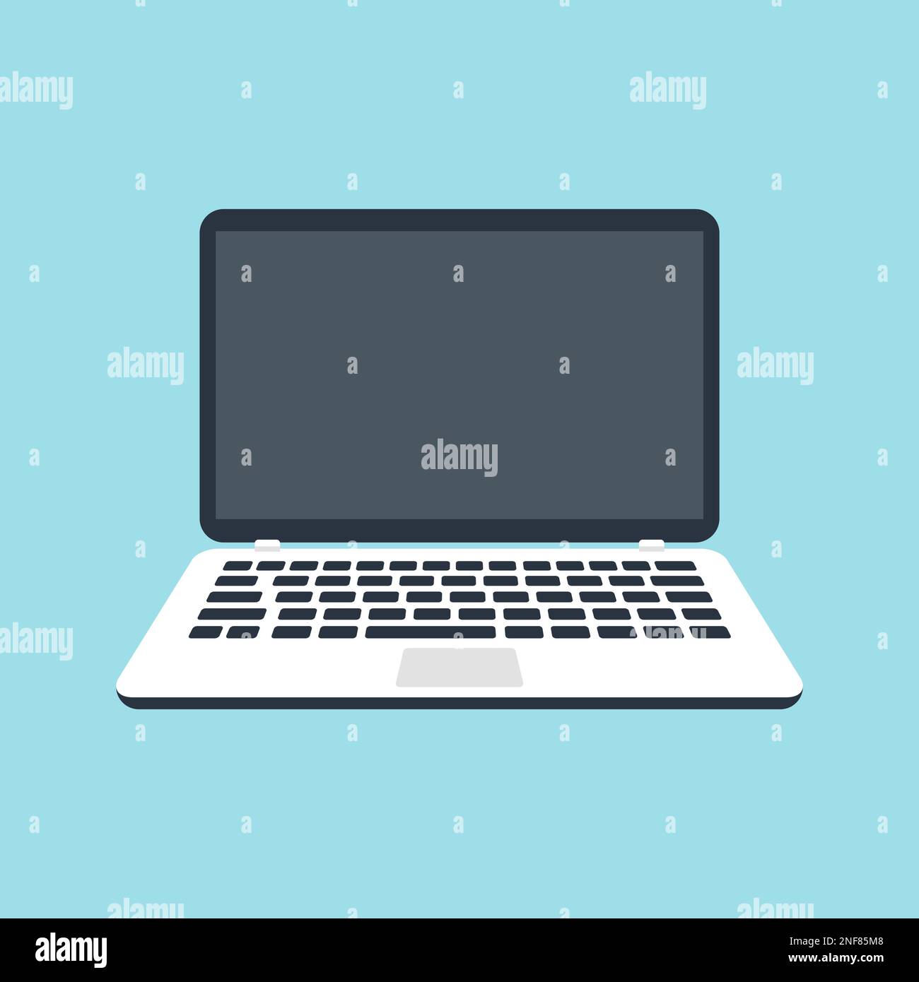 Flat Laptop Black Display Office Technology Vector Illustration Stock Vector Image And Art Alamy 4115