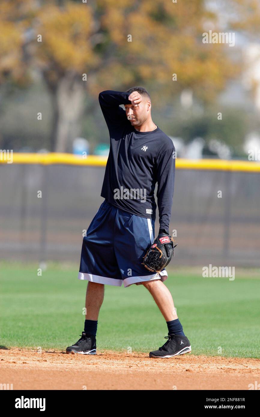 New York Yankees shortstop Derek Jeter works out in preparation for the  beginning of spring training baseball in Tampa, Fla., Friday, Feb. 13,  2009. Position players report on Tuesday Feb. 17. (AP