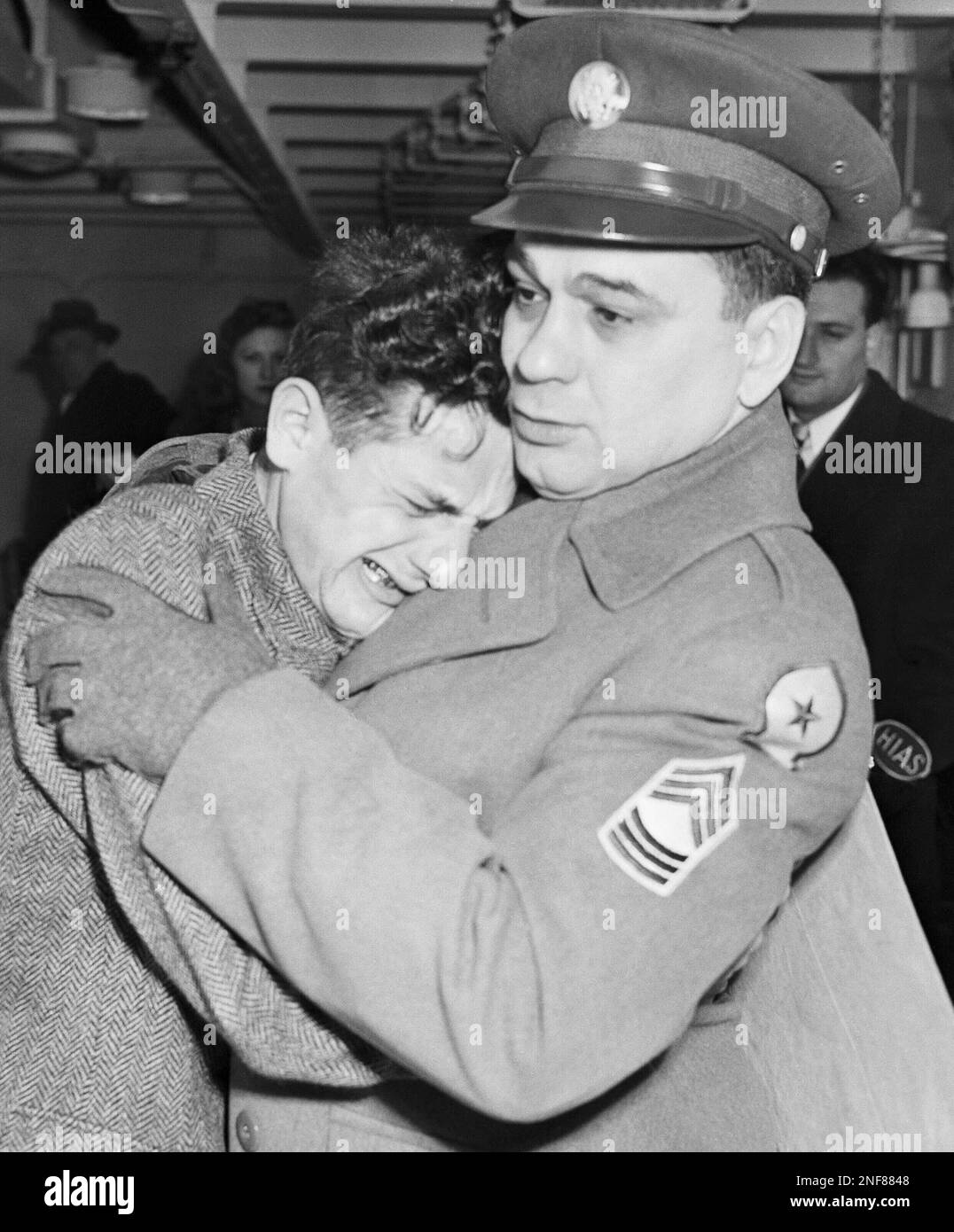 Joseph Guttman, left, 19yearold Polish boy liberated by American