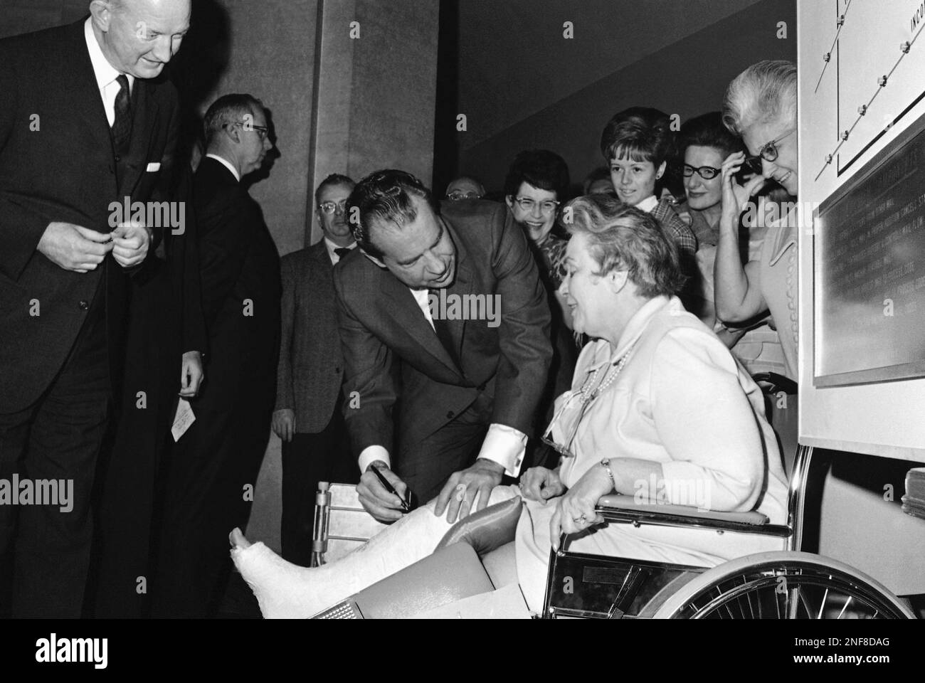 President Richard Nixon, during a visit to the Post Office department