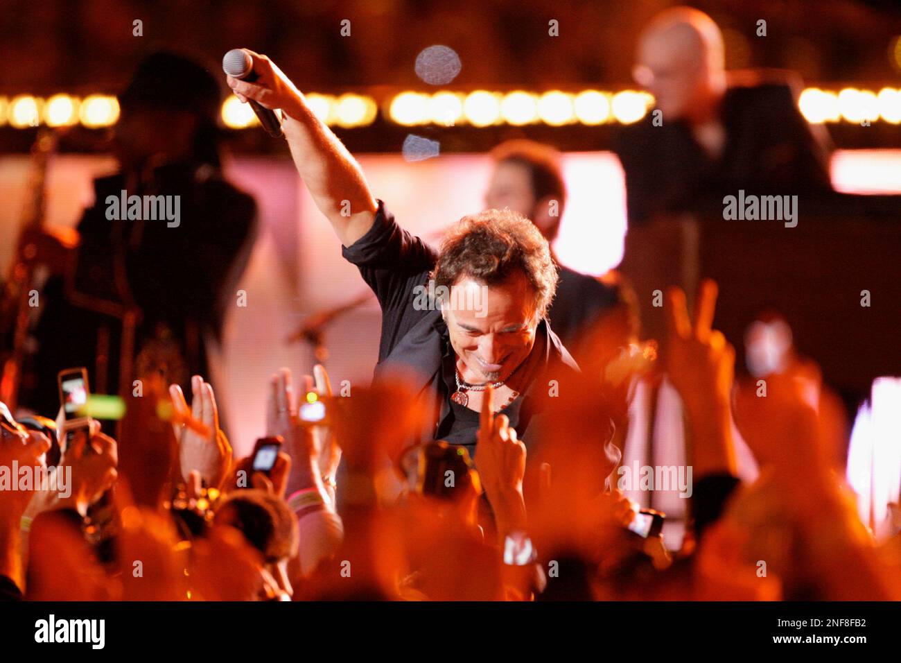 Bruce Springsteen performs at halftime during the NFL Super Bowl XLIII