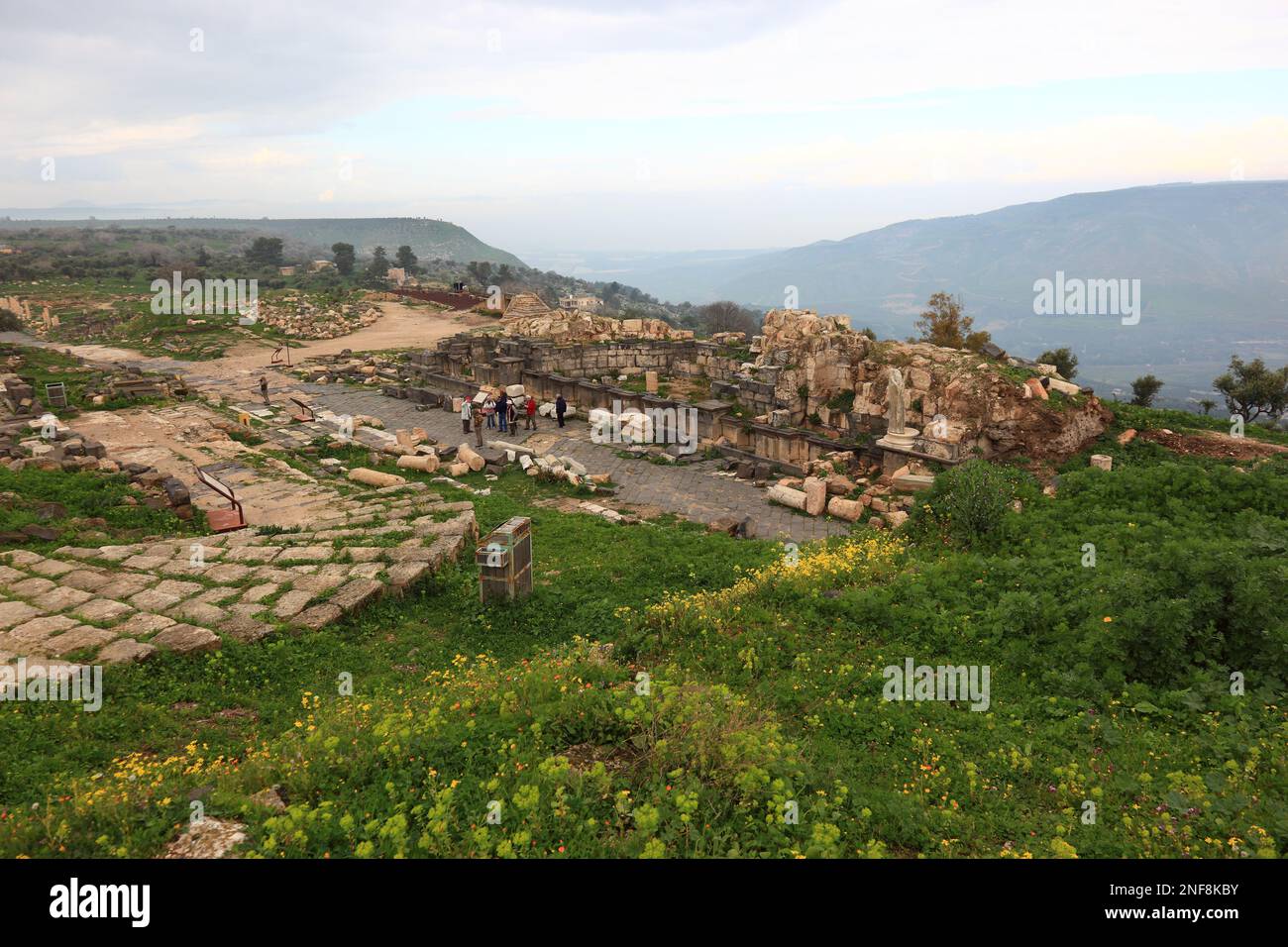 Gadara, eine griechisch-römische Stadt, heute Ruinenort nahe der Kleinstadt Umm Qais in Jordanien  /  Gadara was a Greek-Roman city, which belonged to Stock Photo