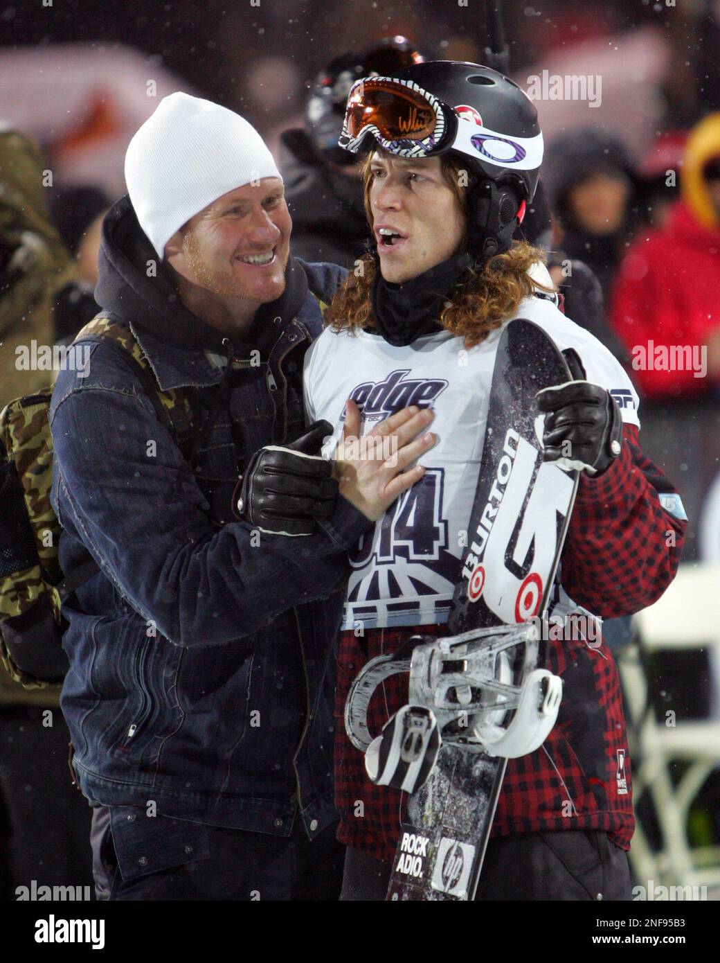 Pro snowboarder Shaun White on his second run during the men's