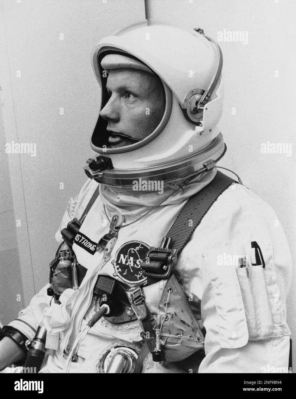 Astronaut Neil Armstrong, pilot for the Gemini VIII mission, is pictured Feb., 1966