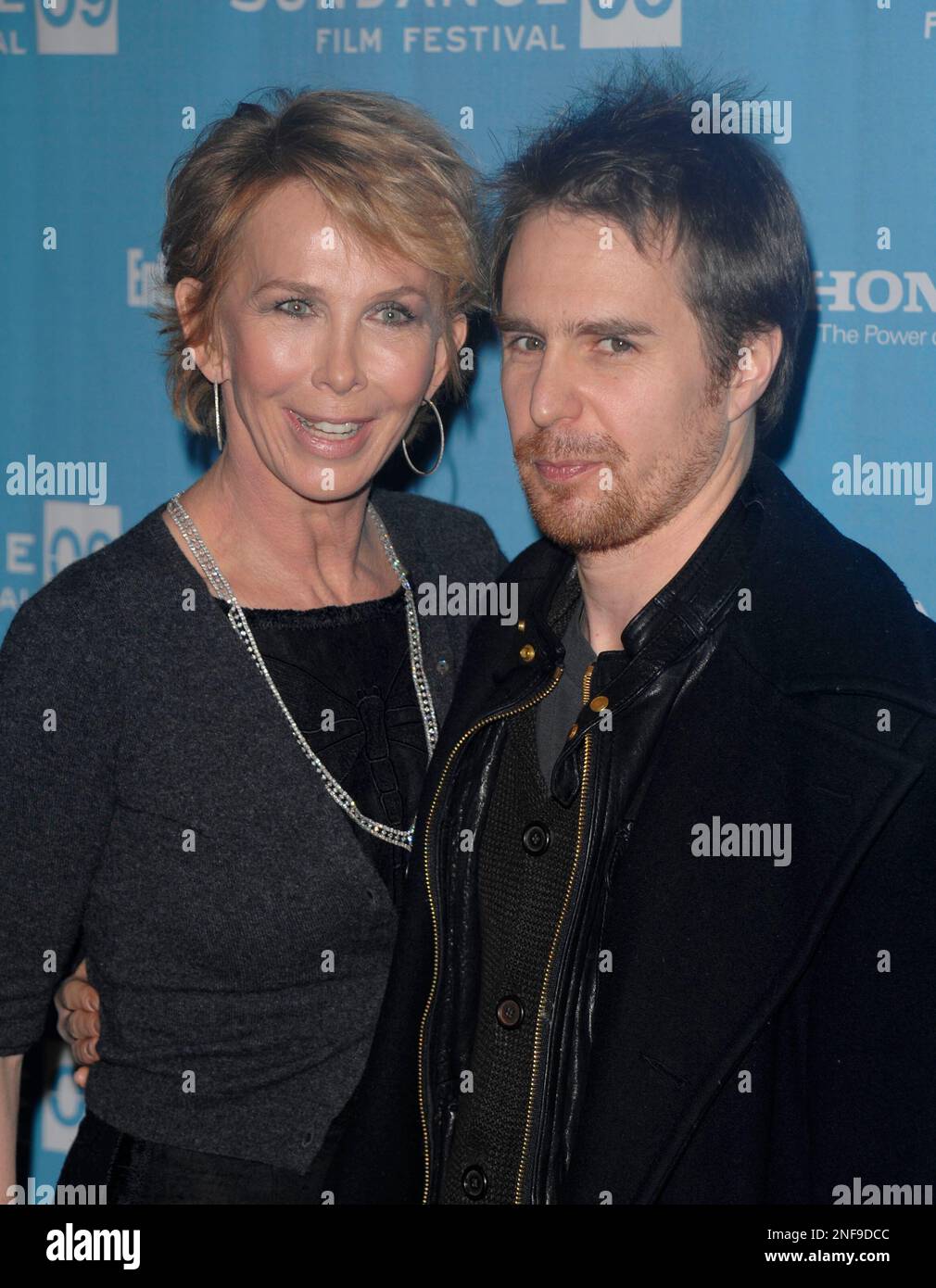 Producer Trudie Styler and actor Sam Rockwell attend the premiere of