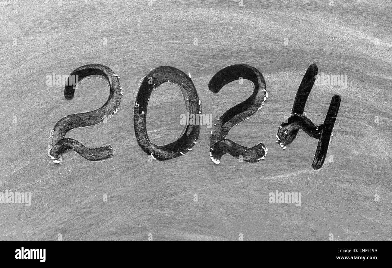 Happy new year 2024 Black and White Stock Photos & Images Alamy