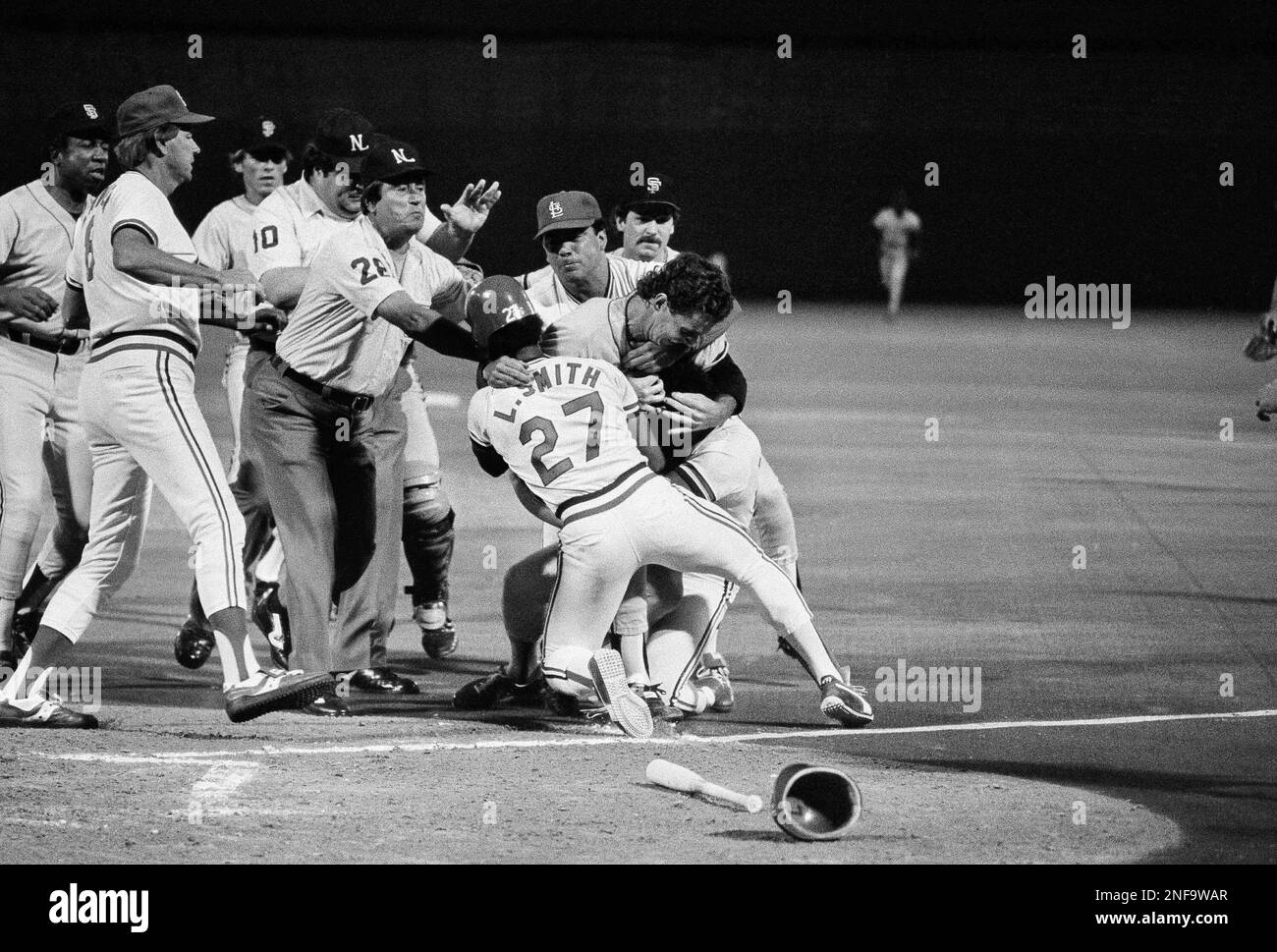 Baseball In Pics on X: Joaquin Andujar is held back by the umpire