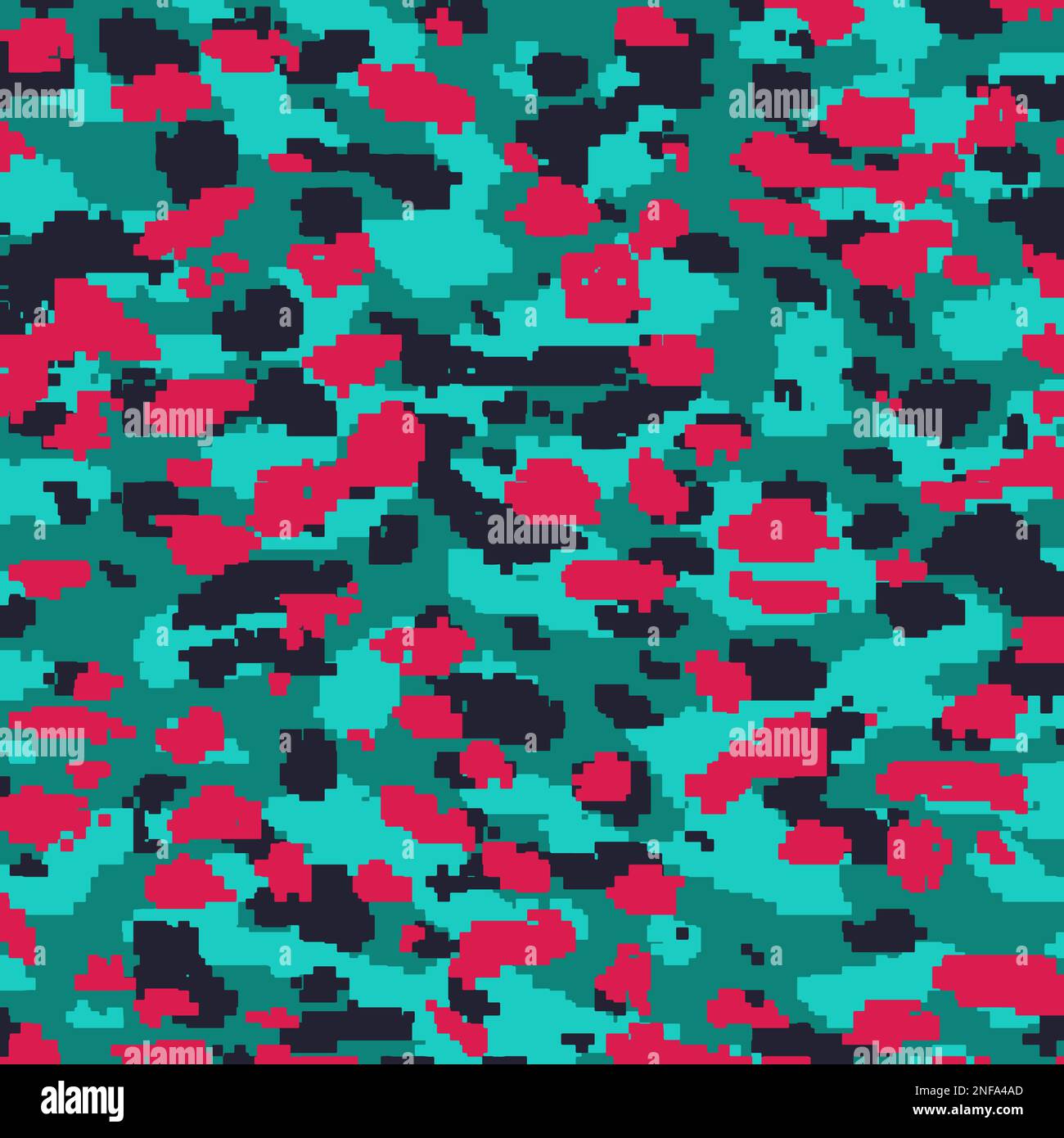 Brightly coloured digital camo style pattern background Stock Vector